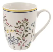 Porcelánový hrnek kvítí se žlutým proužkem