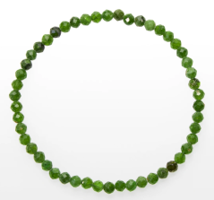 Náramek z diopsidu 4mm fazetový AA kvalita