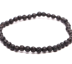 Náramek z lávy 4mm kuličky