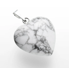 Přívěsek srdíčko z magnezitu 2 cm - VŮLE