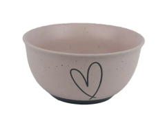 Keramická miska růžová se srdcem
