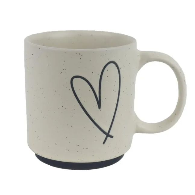 Keramický hrnek krémový se srdcem