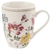 Porcelánový hrnek kvítí s bílým proužkem