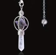 Kyvadlo s křišťálovým hrotem a merkabou | Ametyst