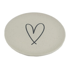 Keramický talíř krémový se srdcem