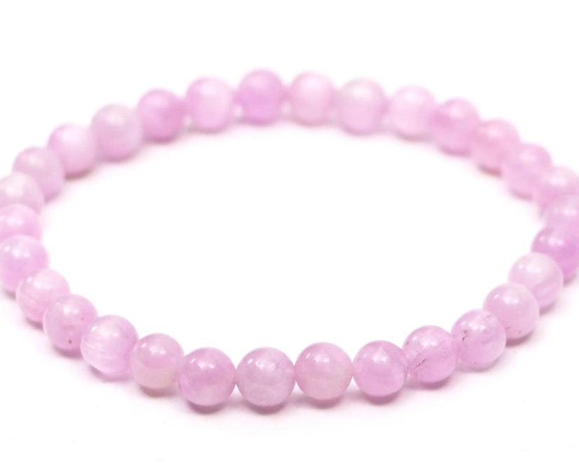 Náramek z kunzitu 8mm kličky AA kvalita