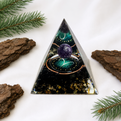 Orgonitová pyramida BERAN s obsidiánem a ametystem