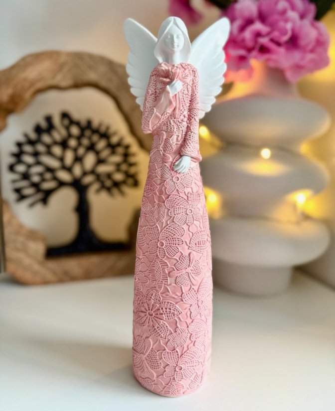 Anděl v květovaných šatech 30cm