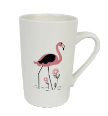 Porcelánový hrnek s plameňákem