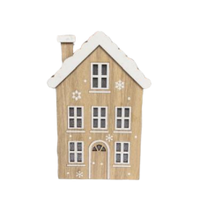 Dřevěný domeček s LED osvětlením 16cm