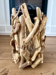 Svícen z přírodou opracovaného dřeva 28cm