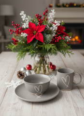 Keramický hrnek šedý se srdcem