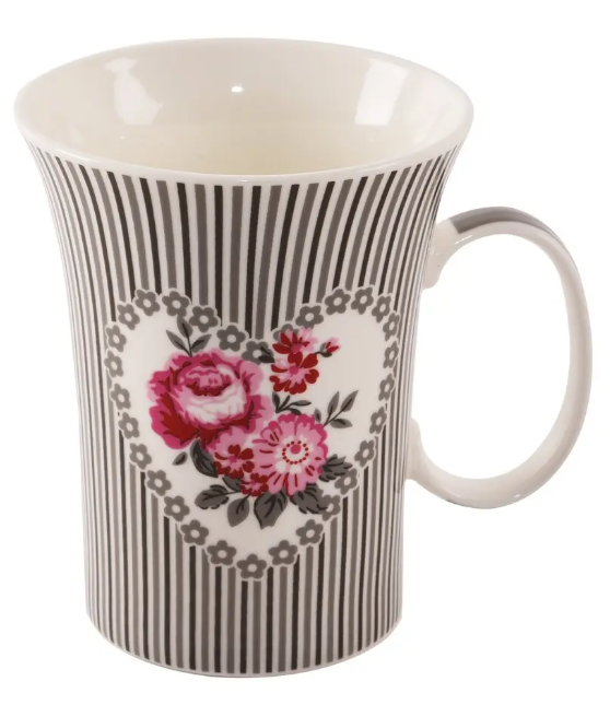 Porcelánový hrnek se srdcem z růží