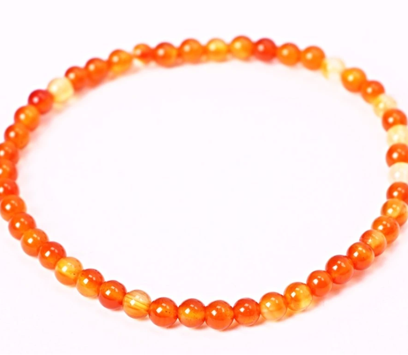 Náramek z karneolu 4mm kuličky