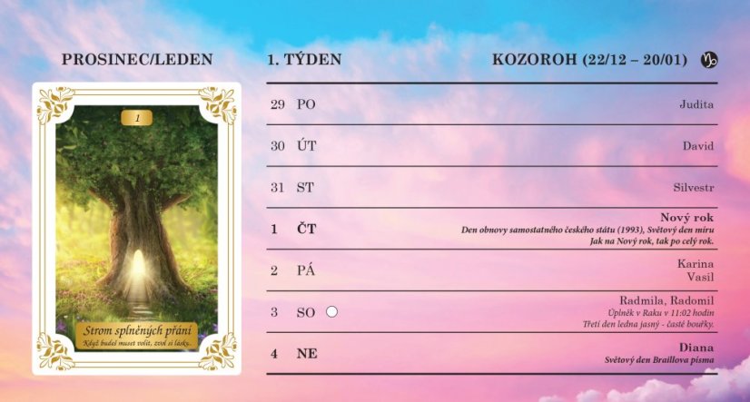 Luxusní týdenní kalendář 2026 PLÁN DUŠE - Varianta: Kalendář + sada Plán duše