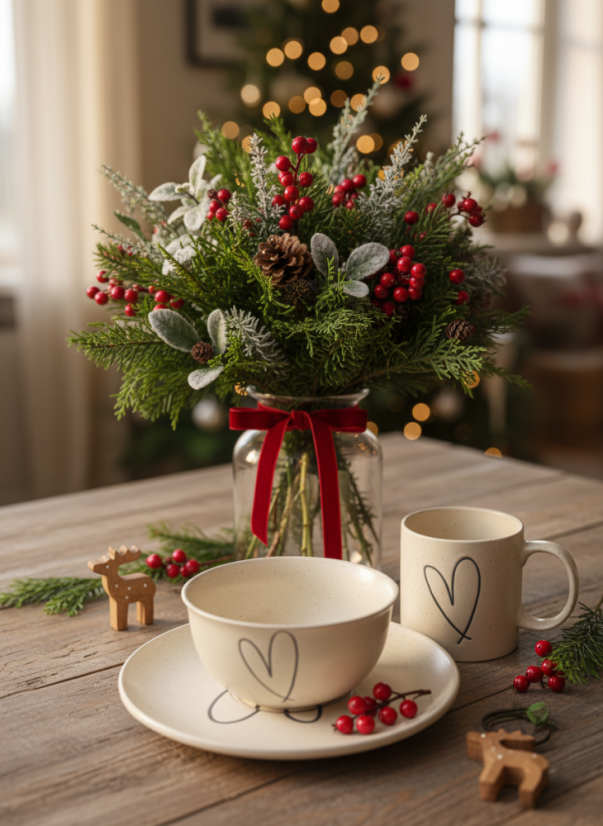 Keramický talíř krémový se srdcem