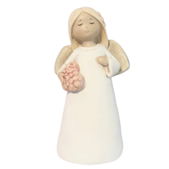 Anděl s květovaným srdcem 16,5cm