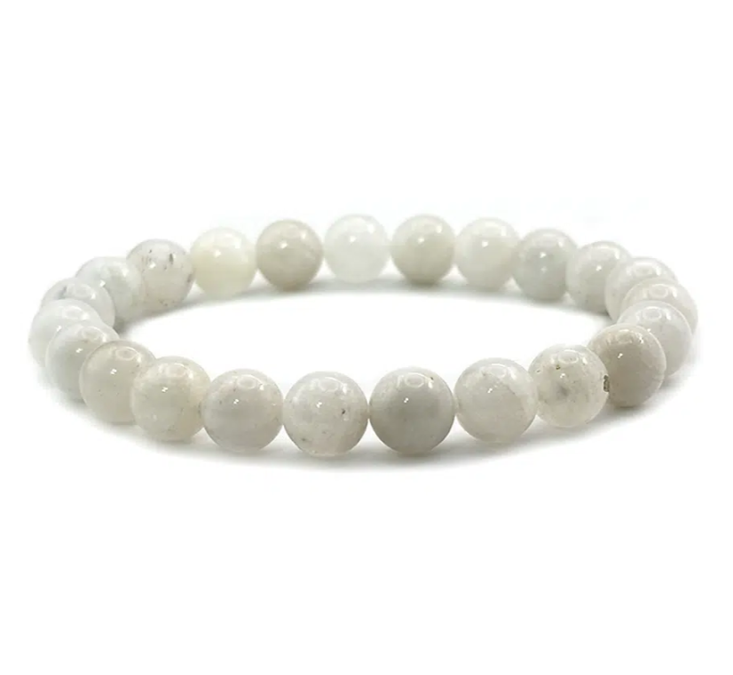 Náramek z měsíčního kamene 8mm kuličky