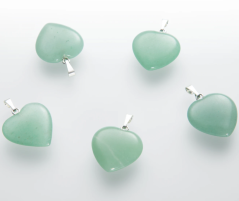 Přívěsek srdíčko z avanturínu 2 cm - ŠTĚSTÍ