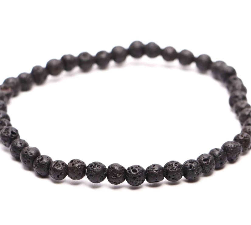 Náramek z lávy 4mm kuličky