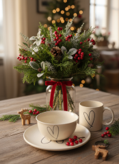 Keramický hrnek krémový se srdcem