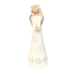 Anděl s květovanou čelenkou a šaty 18cm