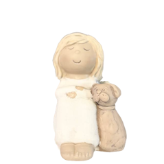 Anděl sedící s pejskem 13cm