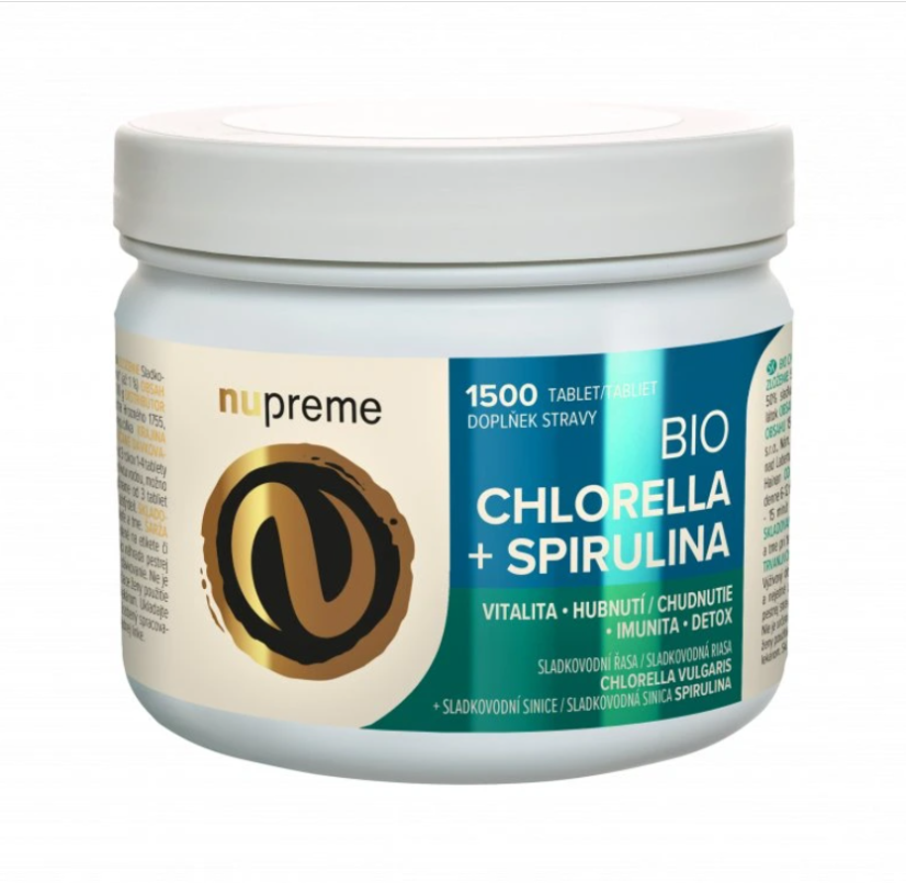 Chlorella + Spirulina | BIO kvalita | 1500 tablet